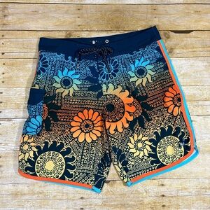 Billabong Mens 73 Airlite Lineup Board Shorts Swim Trunks Size 31 Floral Print